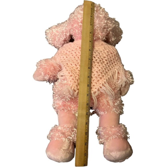 Build A Bear Pink French Poodle Dog Crochet Shawl Stuffed Animal Plush HTF BABW - Picture 7 of 16